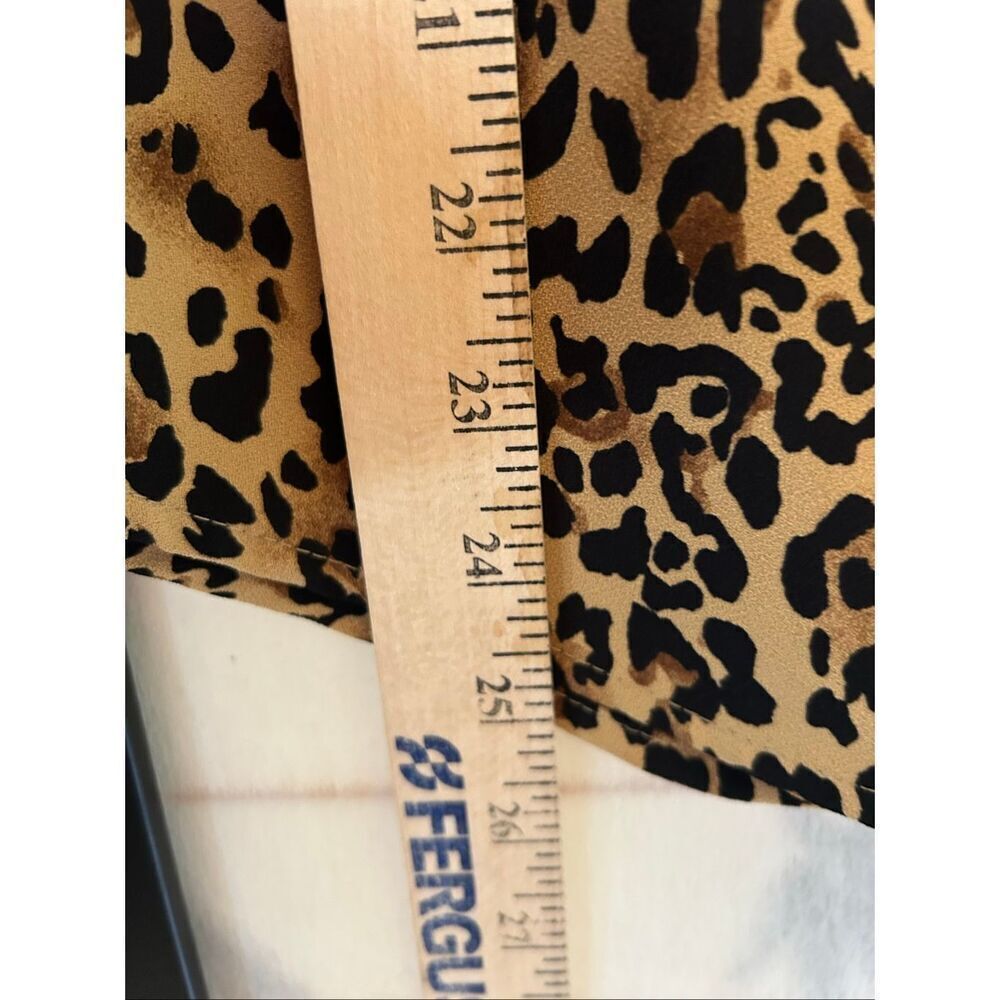 J.Crew XS Leopard Print Button Back Romantic Ruffle Victorian Collar Blouse - Picture 9 of 11
